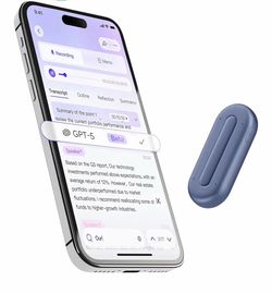 Wearable AI Voice Recorder, Ultra-Slim Pocket Recorder with Transcribe & Summarize, 120+ Languages, 64GB Magnetic AI Notetaker for Business, Meetings 