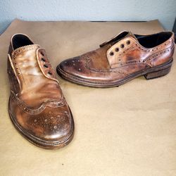 Brooks Brothers Brown Shell Corduvan Wing Tip Oxford Men's Size 9D Shoe