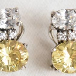 Silver Earrings With CZ Stones