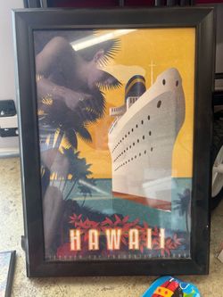 Vintage-Style Framed Hawaii Travel