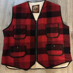 Vintage WoolRich Red/black Plaid Vest
