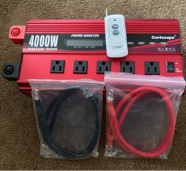 4000W Power Inverter 12V to 110V/120V DC to AC with LCD Display Remote Controller 5 x AC Outlets and 4 x 3.1A USB Car Adapter for Car Truck Boat RV So
