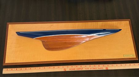 Endeavour I 1934 Sailboat Half Hull 3D Boat Model Wooden Wall Plaque Display