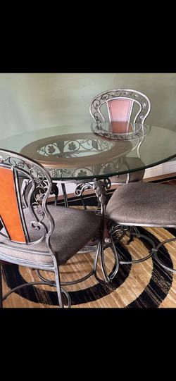 Vintage wrought iron dining table