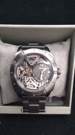 Mens Semiautomatic Wristwatch FOSSIL PRIVATEER BQ2787 Steel Black TWIST