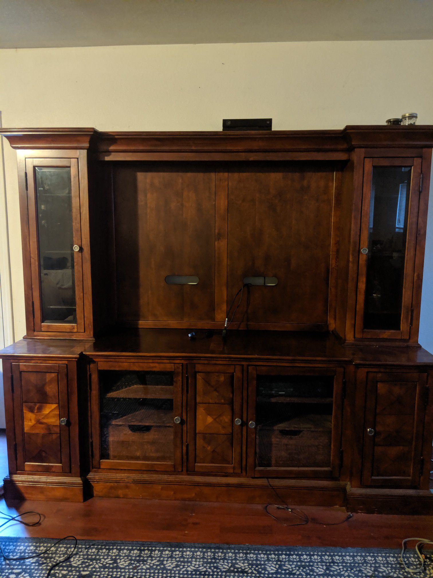 Entertainment center solid wood