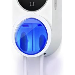KLUEHOME Upgraded UV Toothbrush Sanitizer Holder for Bathroom, LED Smart Screen,Auto Light Cleaning and 140-Degree Air Drying, Rechargeable Mirror Wal