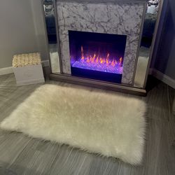 Electric Marble/Mirrored Fireplace