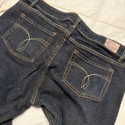 Paris Blue jeans Low Rise Boot Cut Size 15