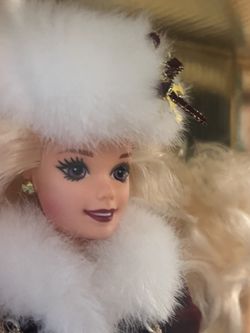 NEW Vintage Mattel 1996 Happy Holidays Christmas Barbie Doll - Special Ed Hallmark Rare Purple Eyes  #15646