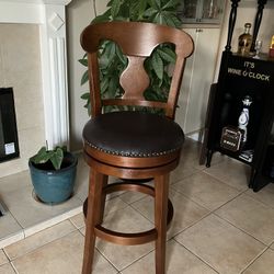 30” Inches Swivel Bar Stool Color: Walnut Need To Assembly 