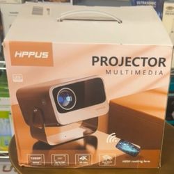 Smart Projector with WiFi and Bluetooth,Built-in Apps Auto Focus & Keystone,1080P Full HD,Ceiling Movie Outdoor Projector Compatible with TV Stick Sma