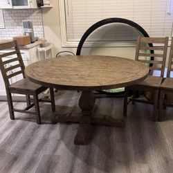 Camdon 55" Round Dining Table Desert Gray With 3 Chairs