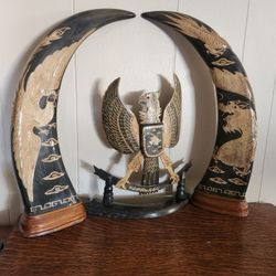 Asian Bone Carving Horns 