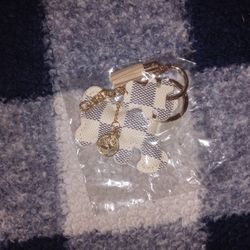 3 Piece Teddy Bear keychain Damier Style 