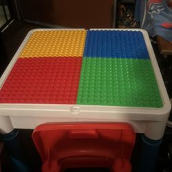 Lego table and bricks