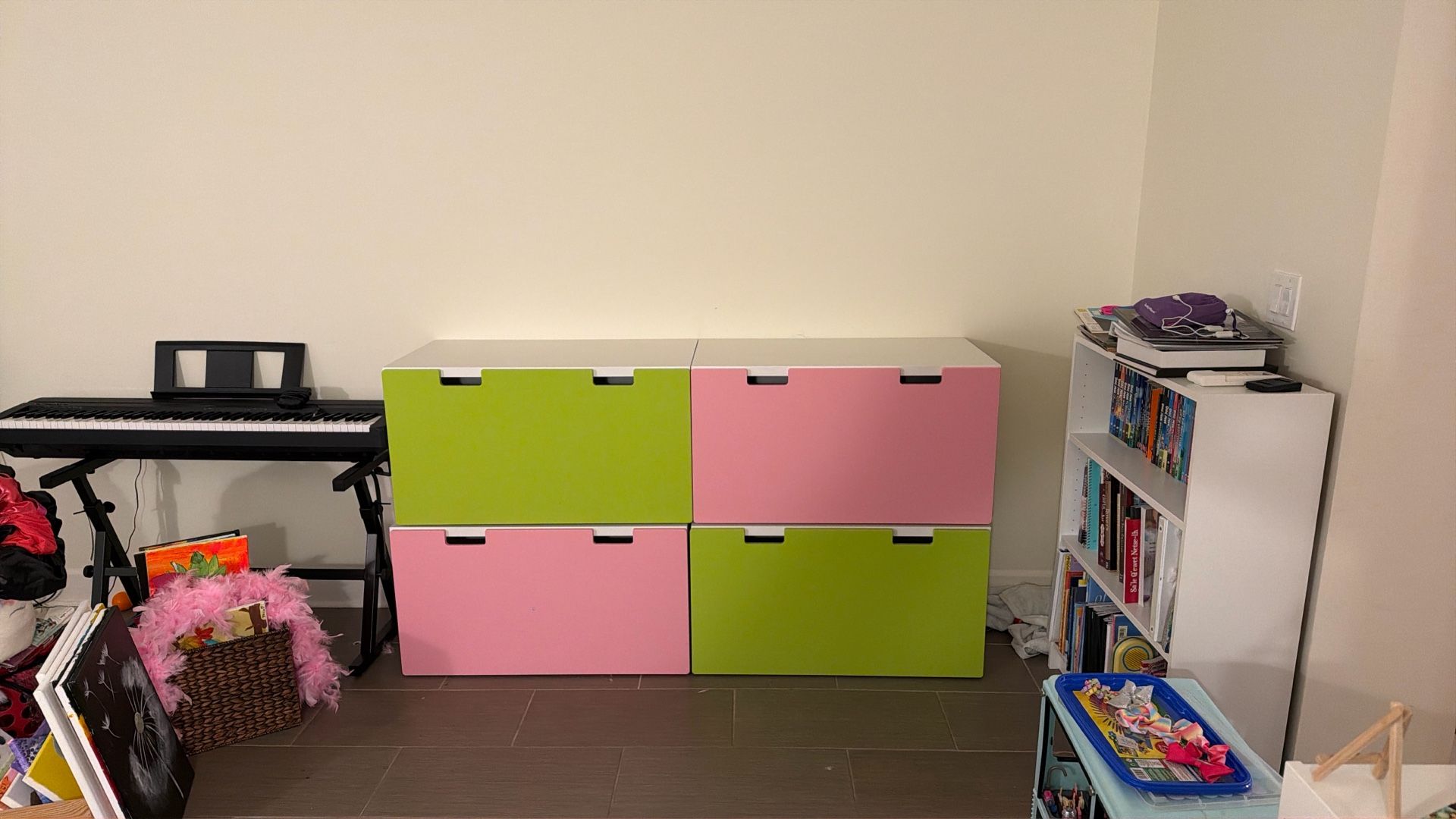 IKEA SMÅSTAD Drawers and Benches (4 Sets, Pink and Light Green Drawers