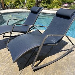 Blue Rocking Outdoor lounge chairs