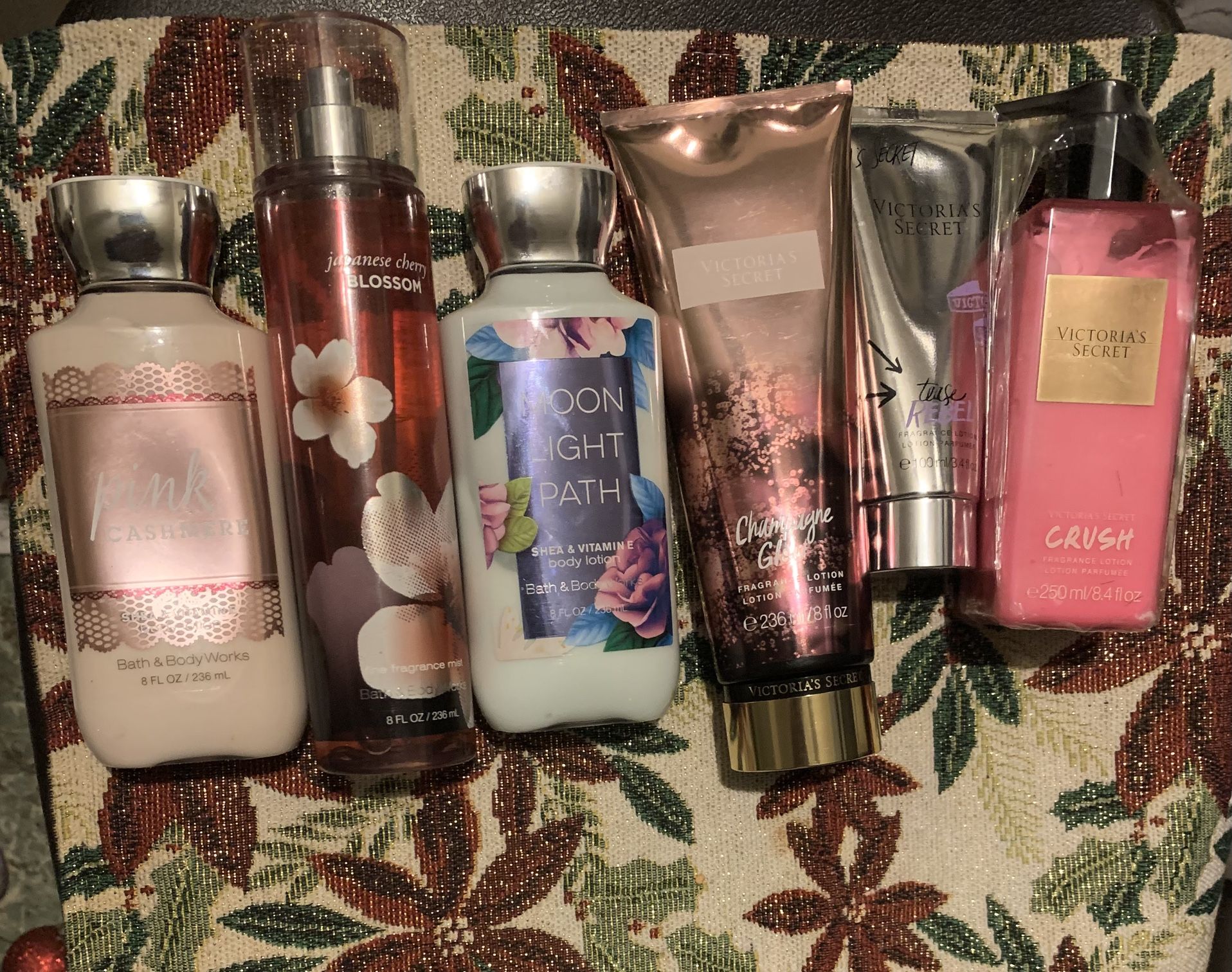 ALL NEW: Huge Lot of 6 Fragrances - VS Crush, Champagne Glow, BBW Pink Cashmere