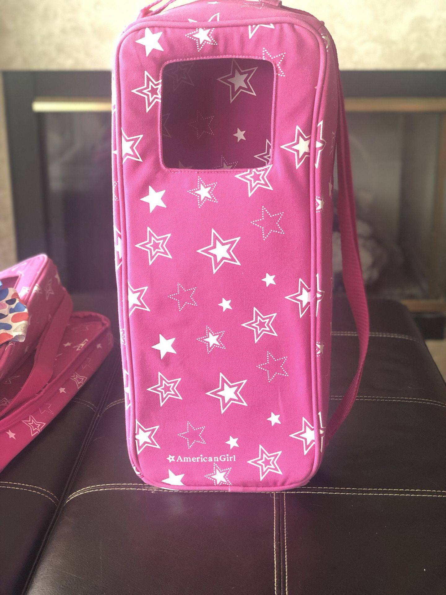 American Girl Doll Carrier Pink Star Travel Tote Soft Carrying Case, Retired