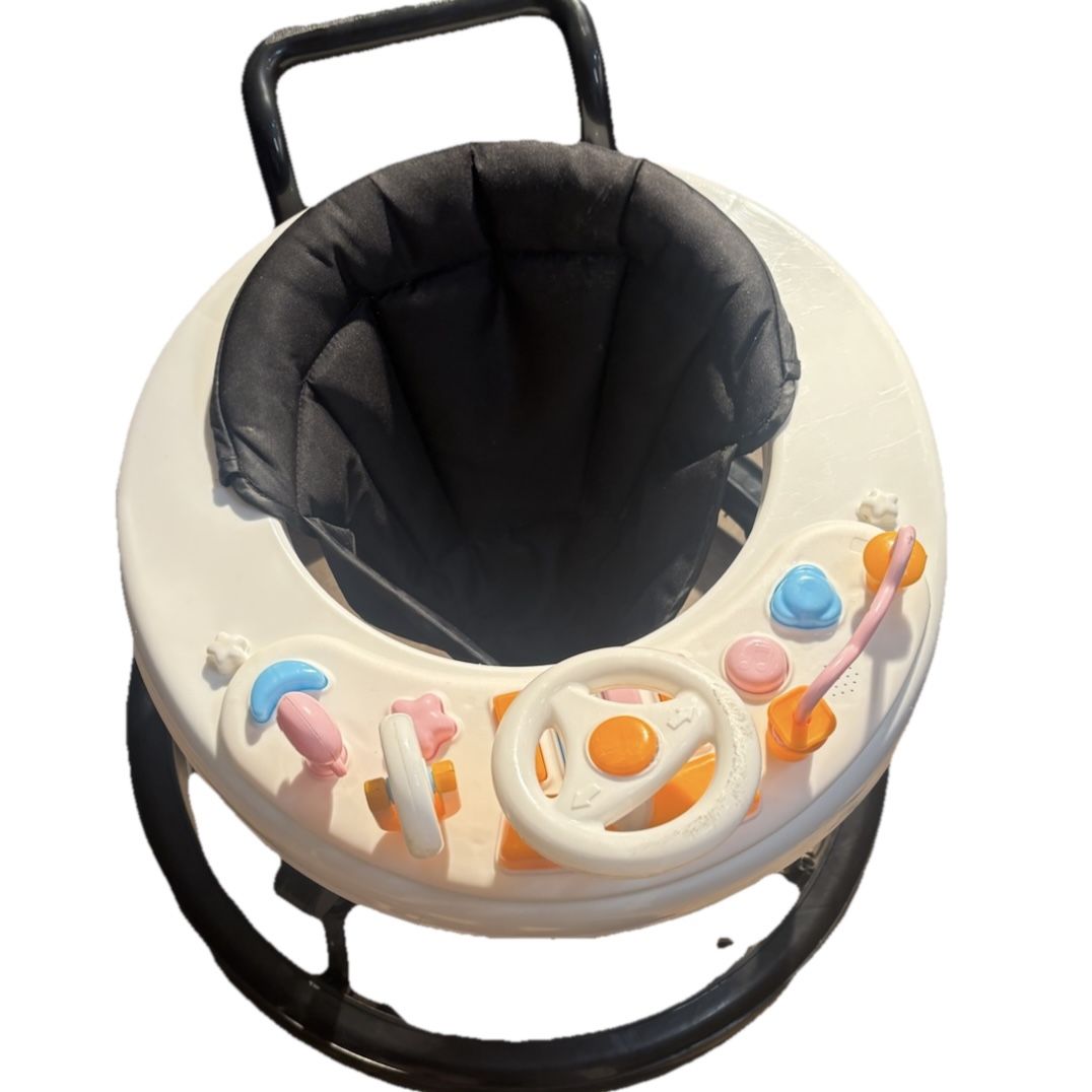 Baby Walker Foldable with 9 Adjustable Heights, Baby Walker With Music