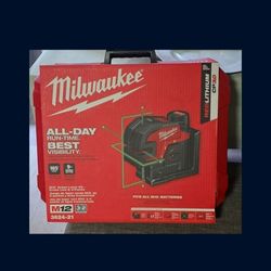 Milwaukee M12 Green Cross Line & 4 Points Laser Kit 3624-21