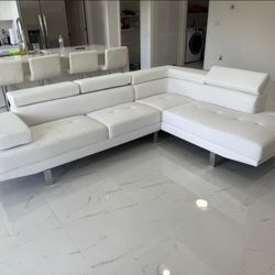White Sectional Sofa Blanco Couch 🛋 NEW Seccional 
