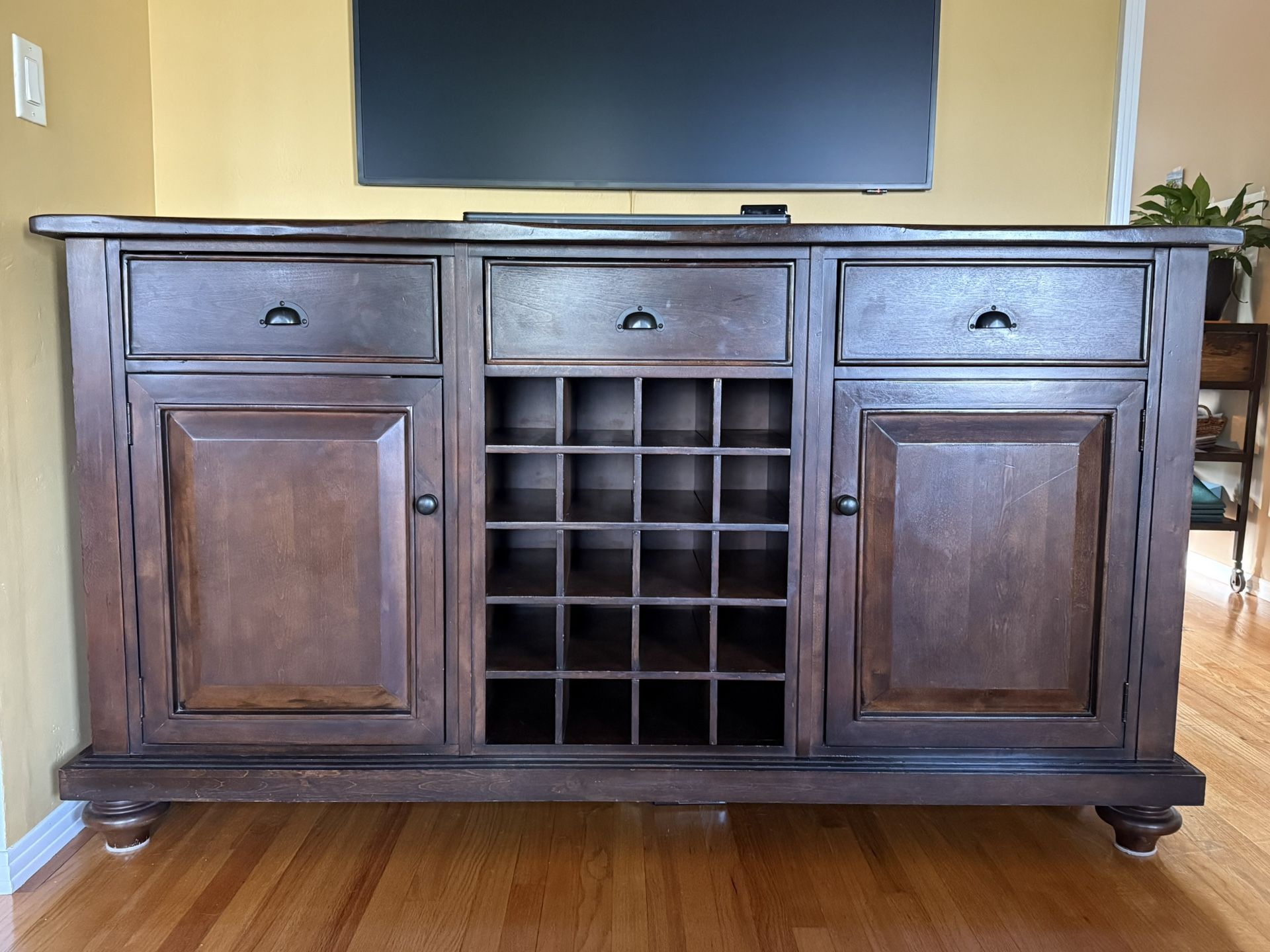 Free Console With Wine Shelves & 3 Drawers