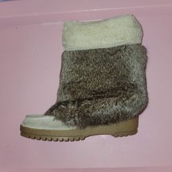 COACH Angora Rabbit Fur Boots - Authentic And Warm!