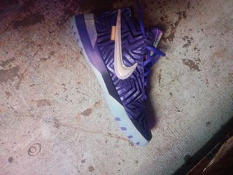 These are Nike LeBron NXXT Genisus Monopoly Persian Violet sneakers.