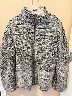 Gray Sherpa Quarter-Zip Pullover