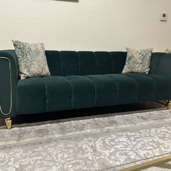 Green Velvet Sofas 83’ Inches
