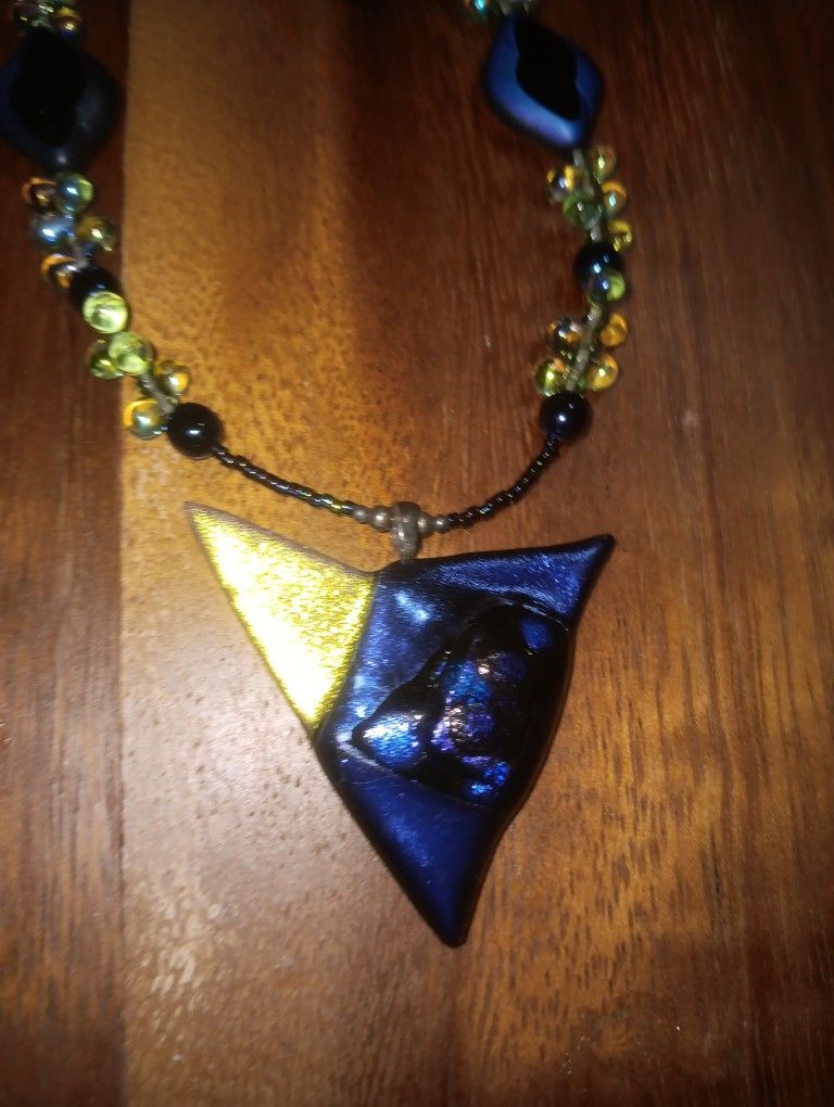 Dichroic Necklace With Matching Earrings $35