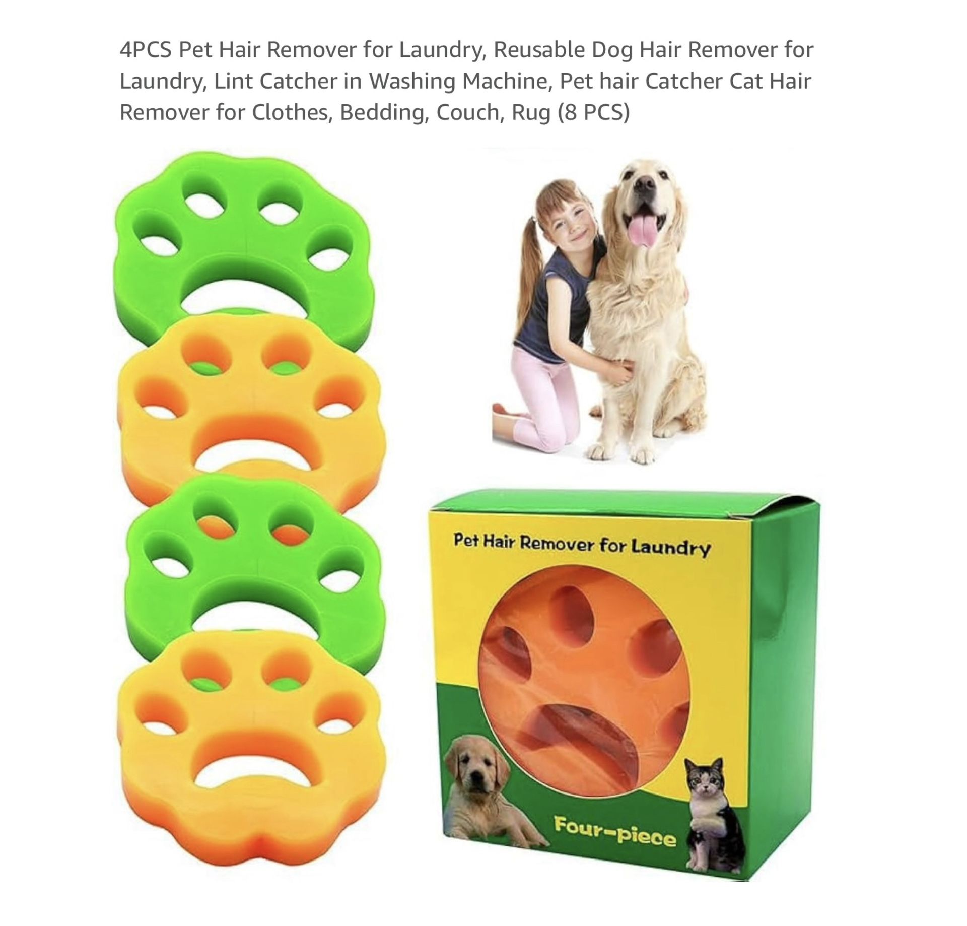 Brand new 4PCS Pet Hair Remover for Laundry, Reusable Dog Hair Remover for Laundry, Lint Catcher in Washing Machine, Pet hair Catcher Cat Hair Remover