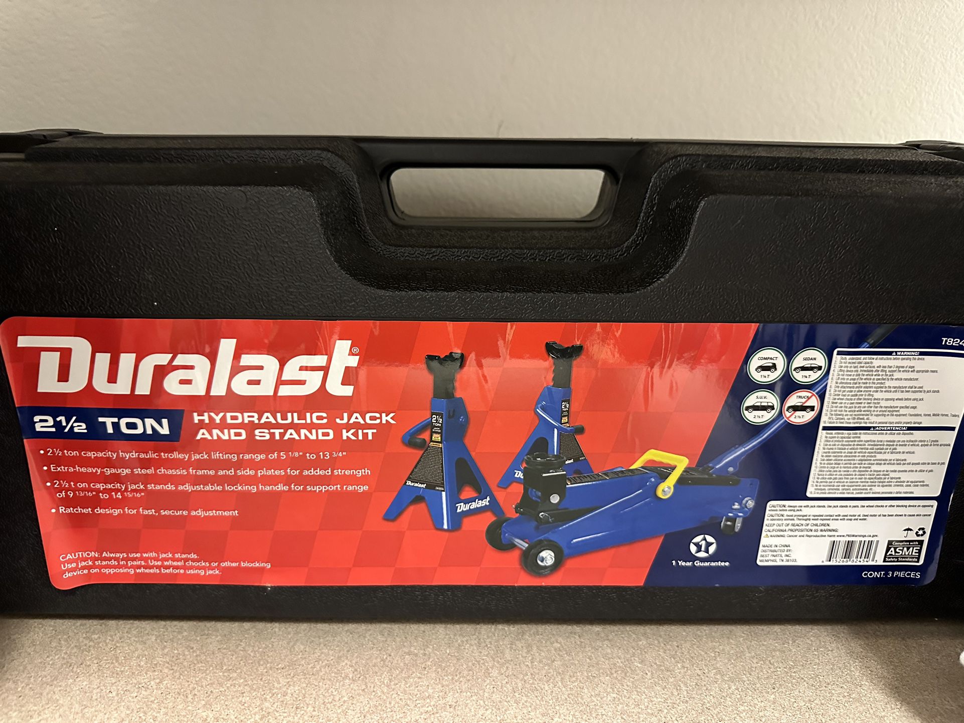 Duralast 2 1/2 Ton Hydraulic Jack And Stand Kit