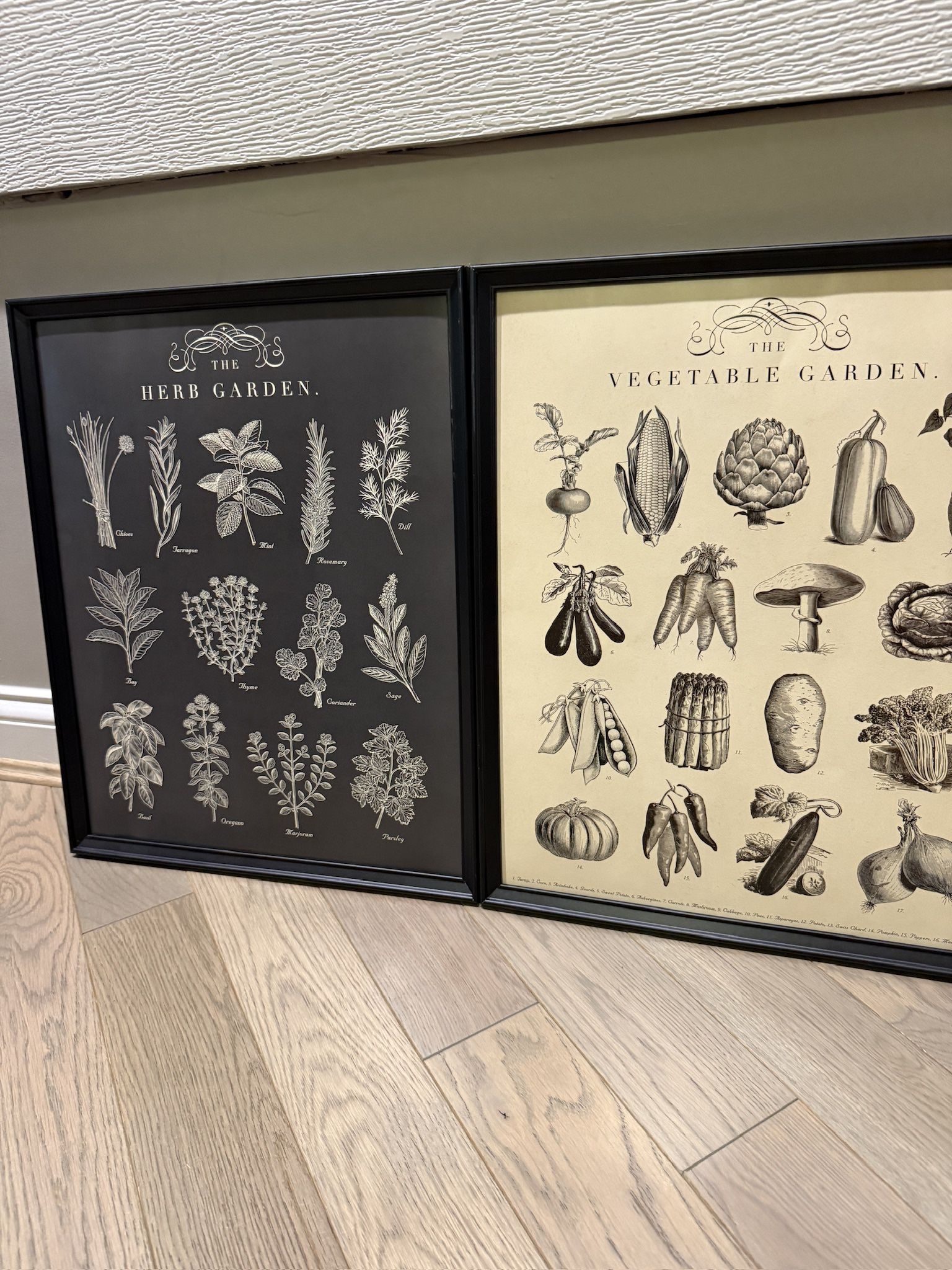 Bundle of 2 Herb and Vegetable Garden Wall Art! 21x17”.