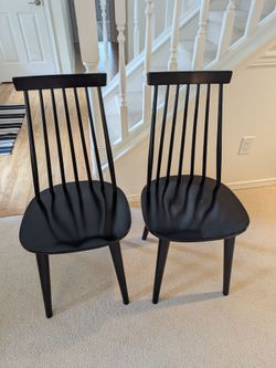Set of 2 Black Dining Chairs