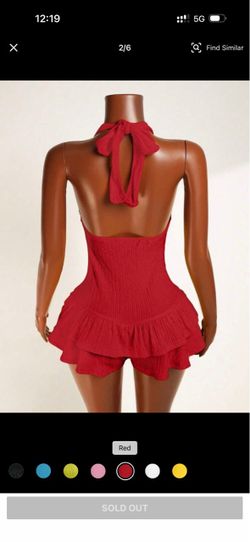 Red ruffle dress
