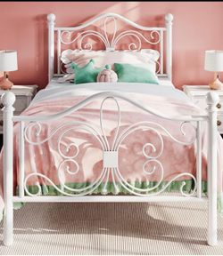 Twin size Bed Frame and Twin Mattress