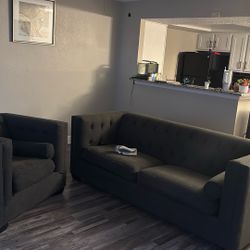 Couches, Samsung Flat screen, Chair & night Stand 