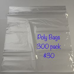 20x24 Inch Poly Bags Clear Cello 300 Pack With Adhesive Strip