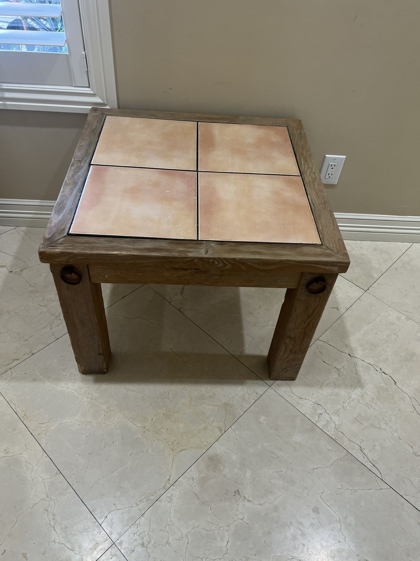 2 Inlaid Tile End Tables