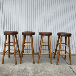 Vintage Mid Century Wooden Bar Stools