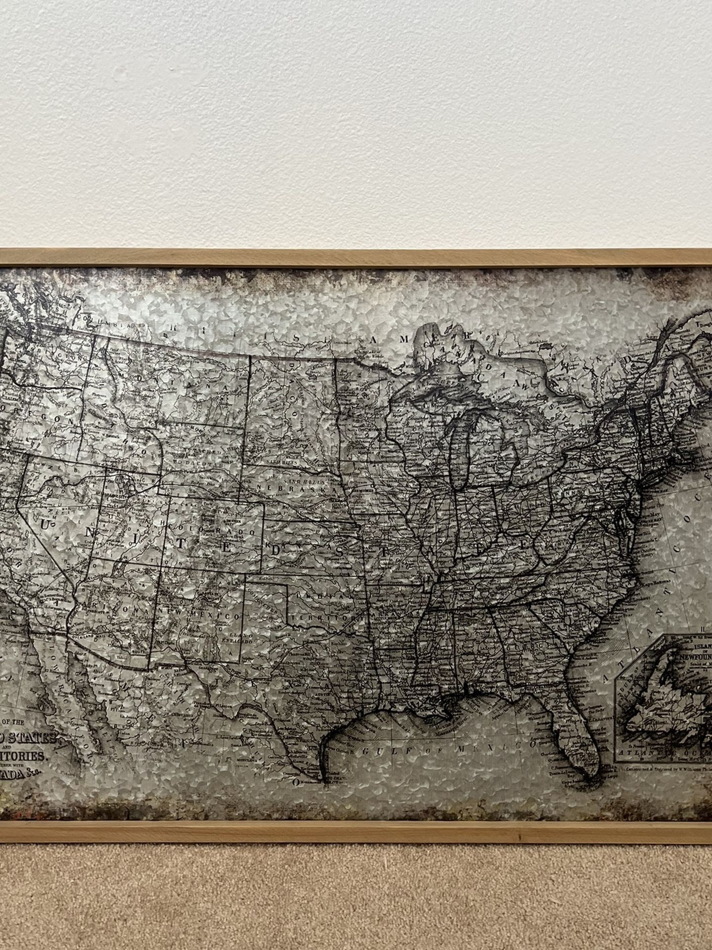 US Map Wall Art 24”x36”