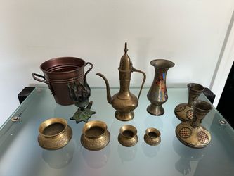 Brass Decorative Collectibles Set – 10 Pieces