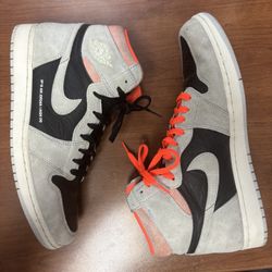 Jordan 1 Retro High Neutral Grey Hyper Crimson Me’s 13