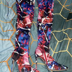 Size 10 Thigh High Colorful Boots 
