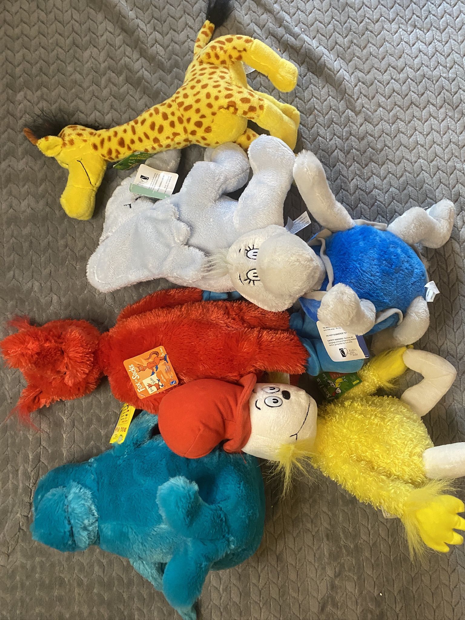 6 New Vintage Dr. Seuss Stuffed Animal Collectibles 