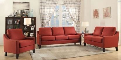 Brand New Red Linen Sofa and Love Seat Set