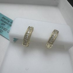 BLACK FRIDAY SALE Elegant Sterling Silver Moissanite Hoop Earrings 